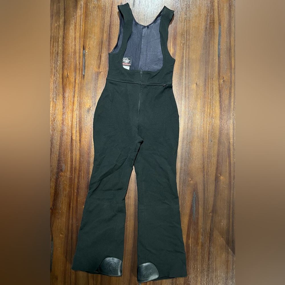 Roffe, Ski Bibs, Skiwear, Vintage, 80s, Overalls Black, Fitted, Woman’s
